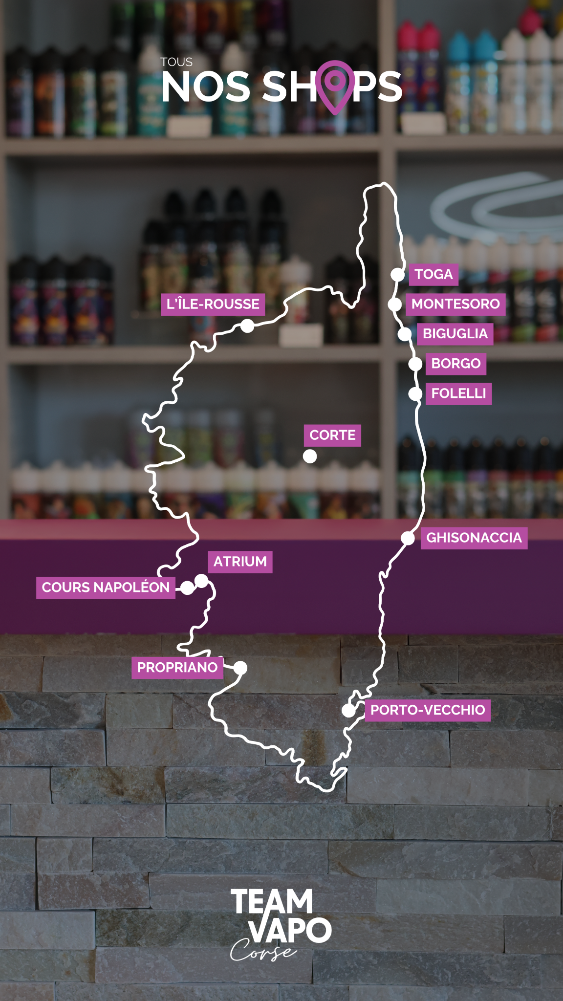Carte Vapostore Corse (image officielle)